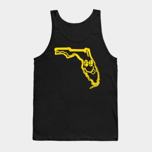 FL Eyes Florida Grunge Smiling Face Black Background Tank Top